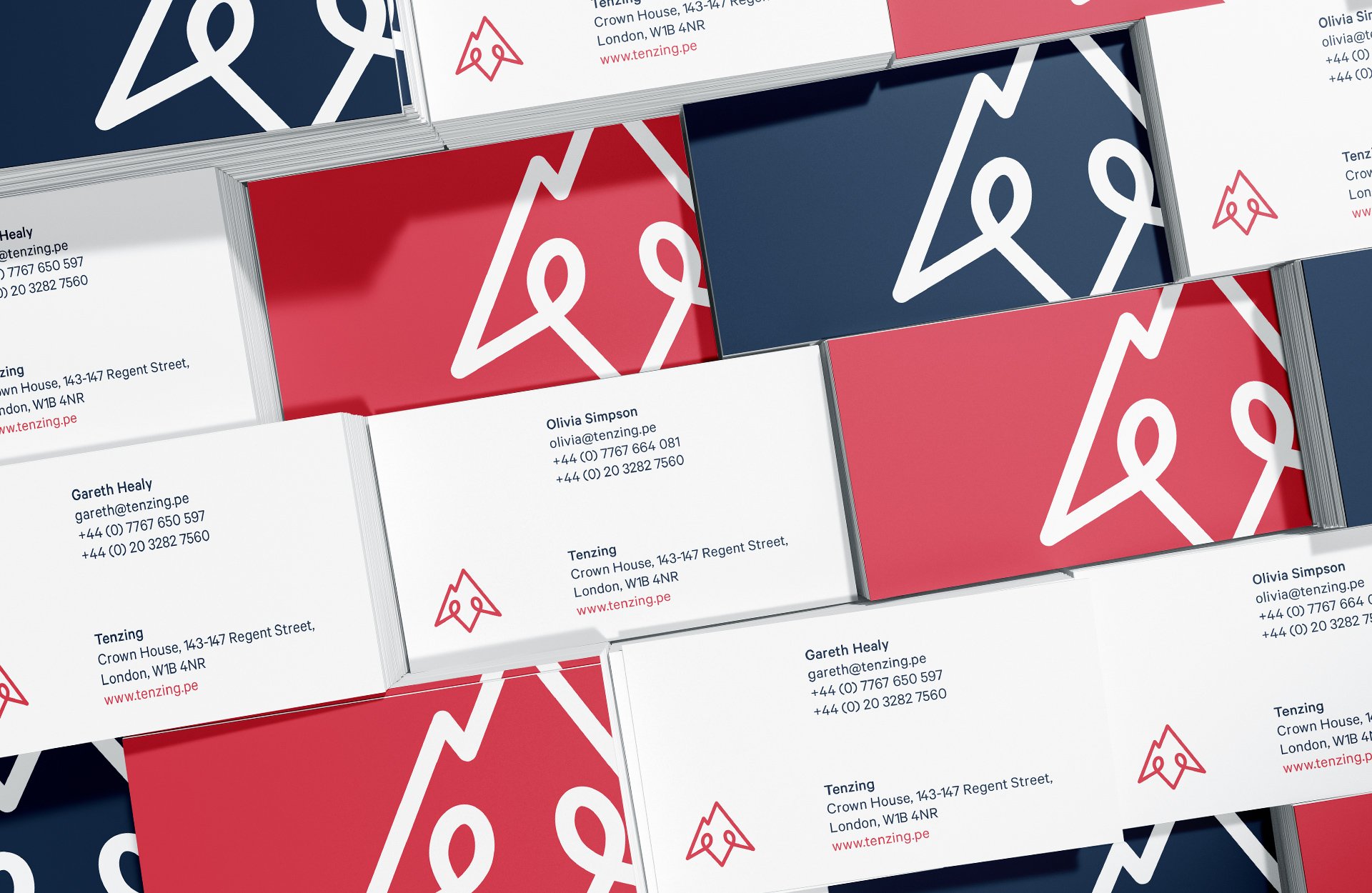 Business card design developed as part of a private equity branding project by Never Know Defeat.
