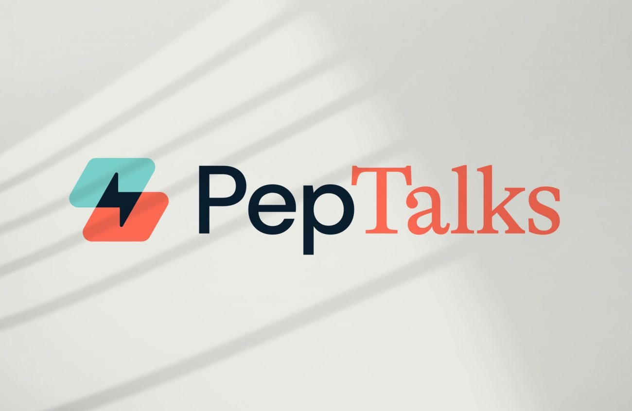 Logo design created for PepTalks, a leadership platform supporting CEOs and senior leaders of private equity-backed businesses, developed by Never Know Defeat.