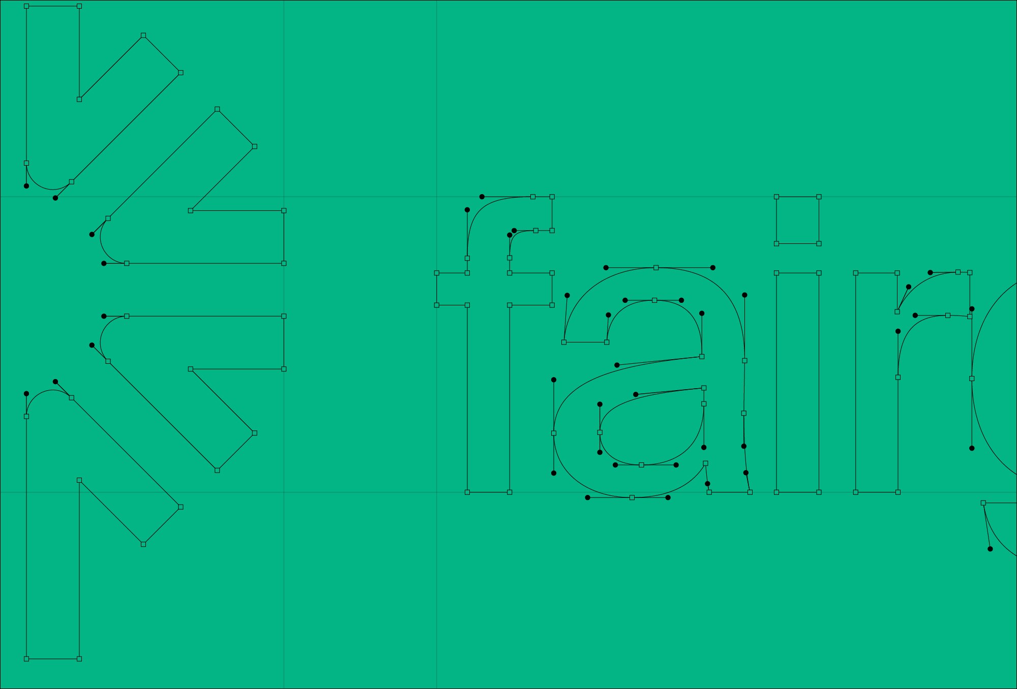 Logo construction system developed for Fairgrove Partners, showing the geometric framework, node structure and strategic thinking behind the consultancy's visual identity.